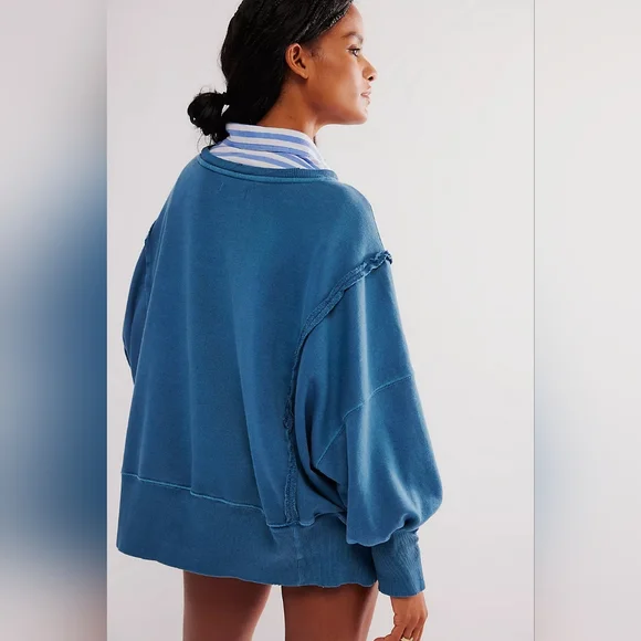 NWT Free People We The Free Graphic Camden in Navy Combo London, XL - Picture 3 of 8